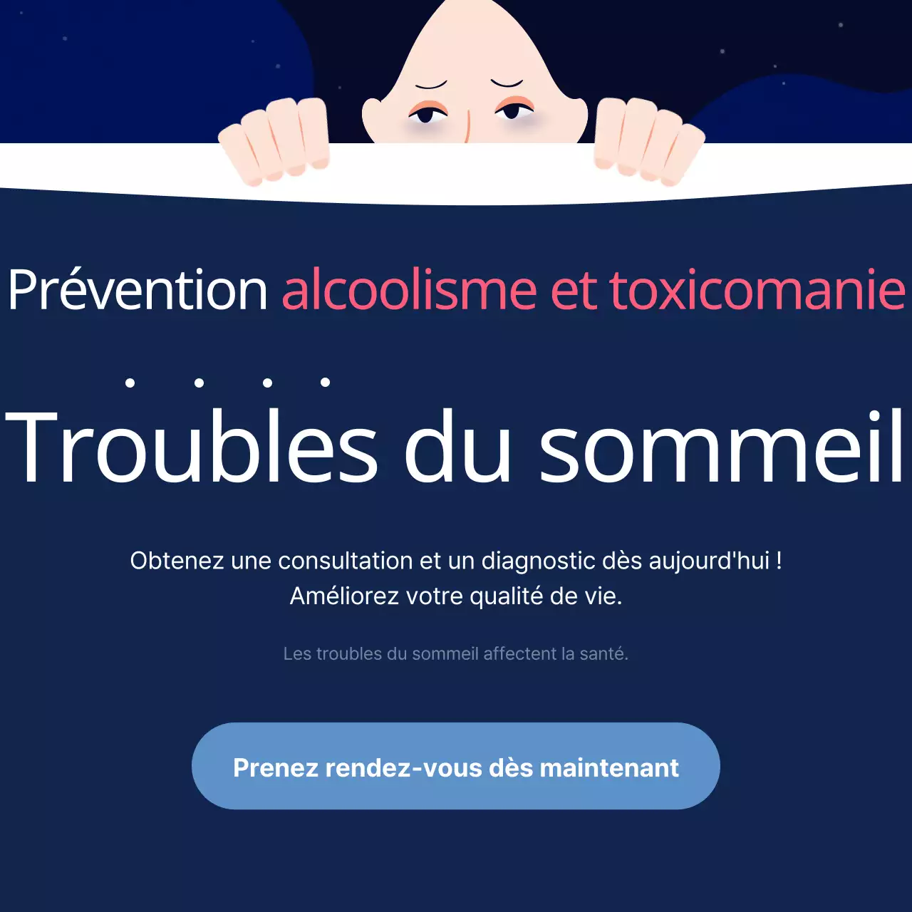 Nuits sombres et rêveuses, bleu marine et violet, invités indésirables Diagnostic de l'insomnie