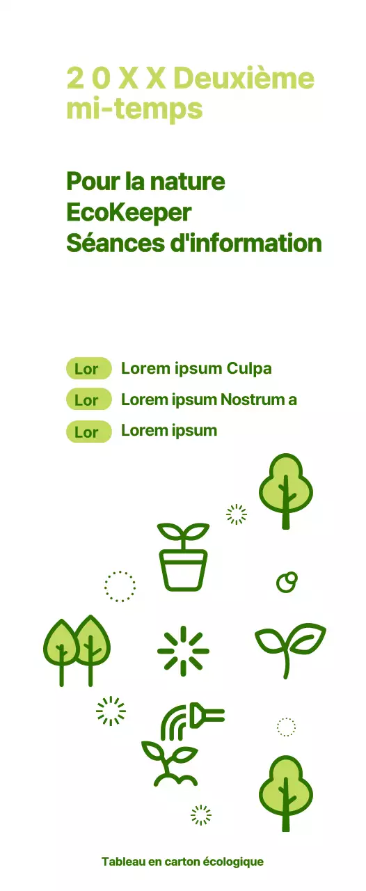 Icône simple de la nature, style combiné en vert et chartreuse À propos de la note d'information sur l'éco-gestion