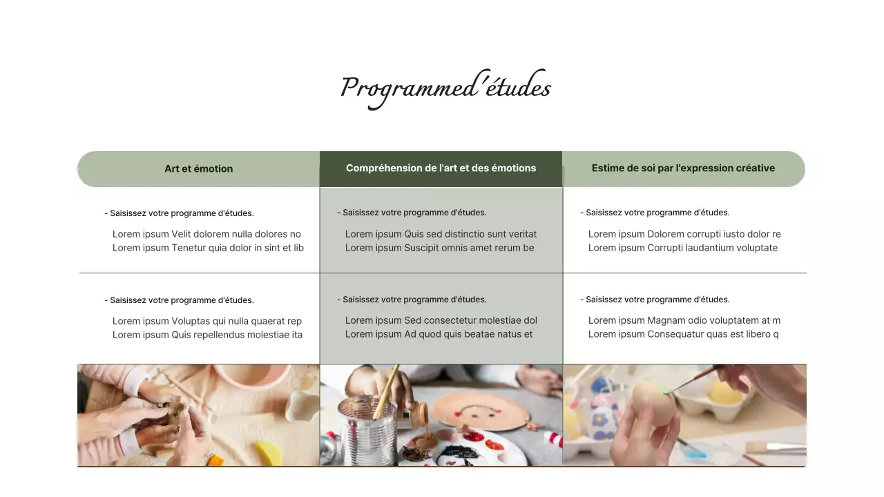 Portfolio vert et simple d'un professeur de psychologie de l'art