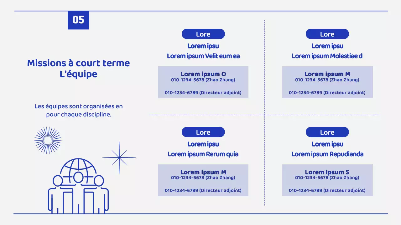 Une mission d'été simple avec des lignes bleues et blanches