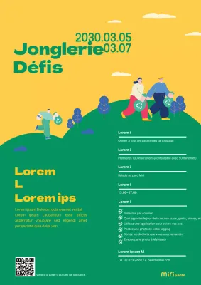 Affiche du défi en jaune-vert