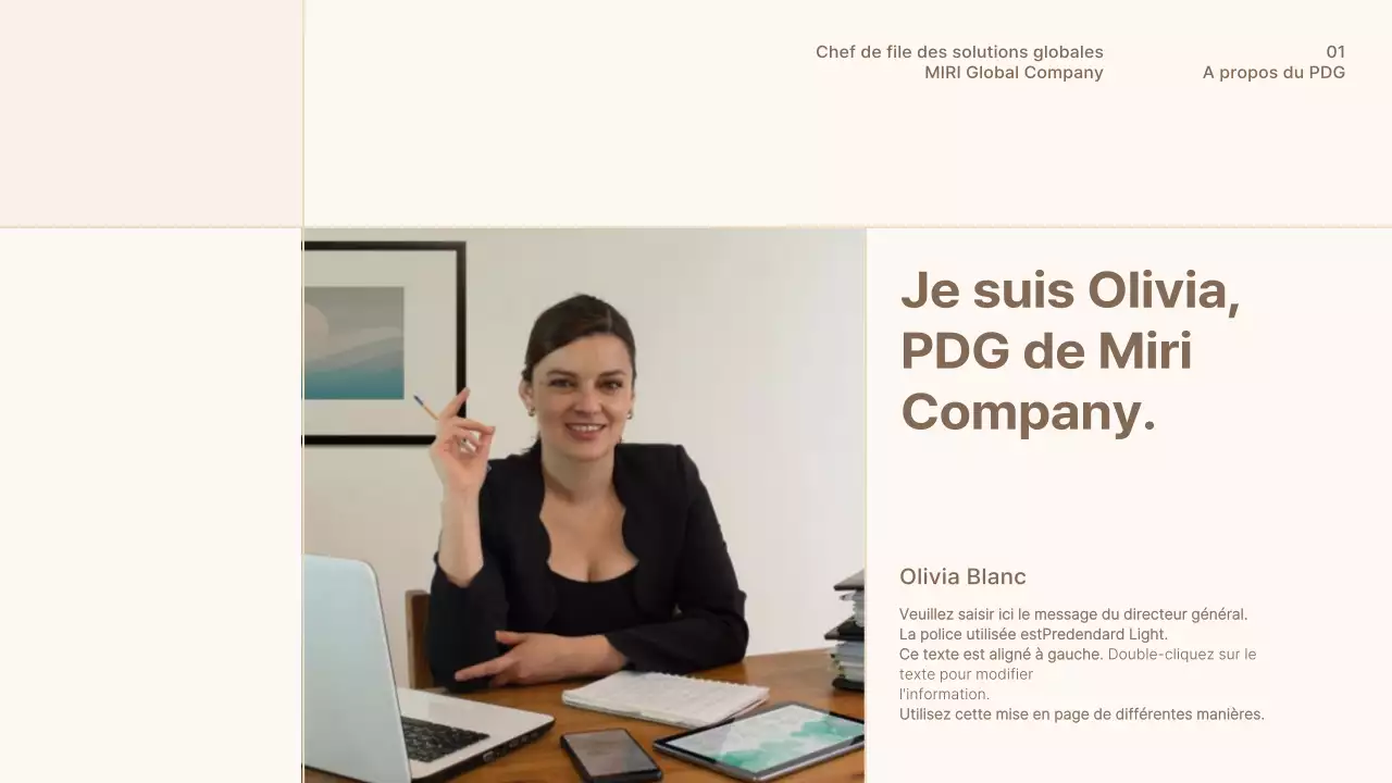 Un profil d'entreprise simple, brun et beige