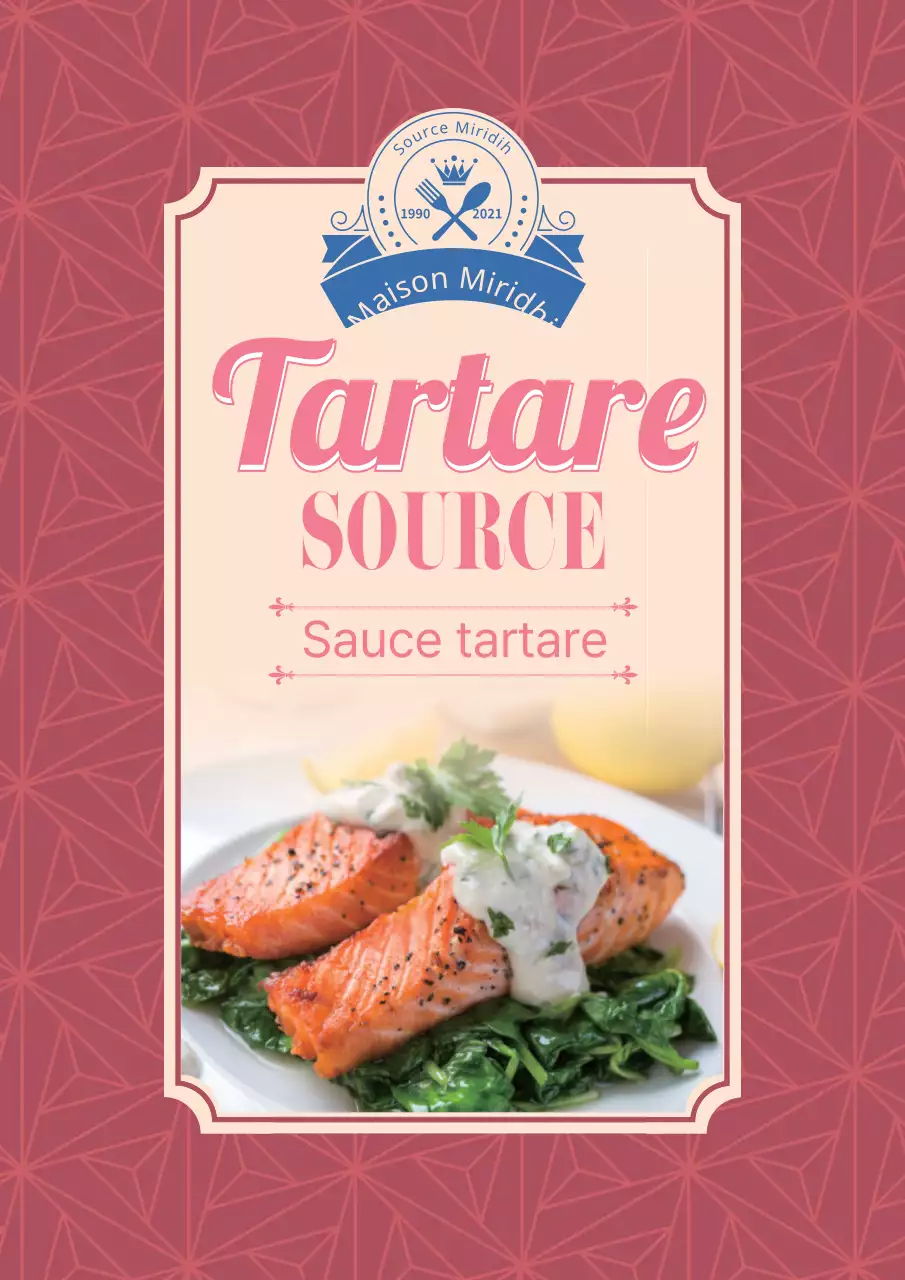 Étiquettes de sauce tartare à motifs colorés