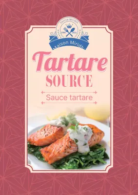 Étiquettes de sauce tartare à motifs colorés
