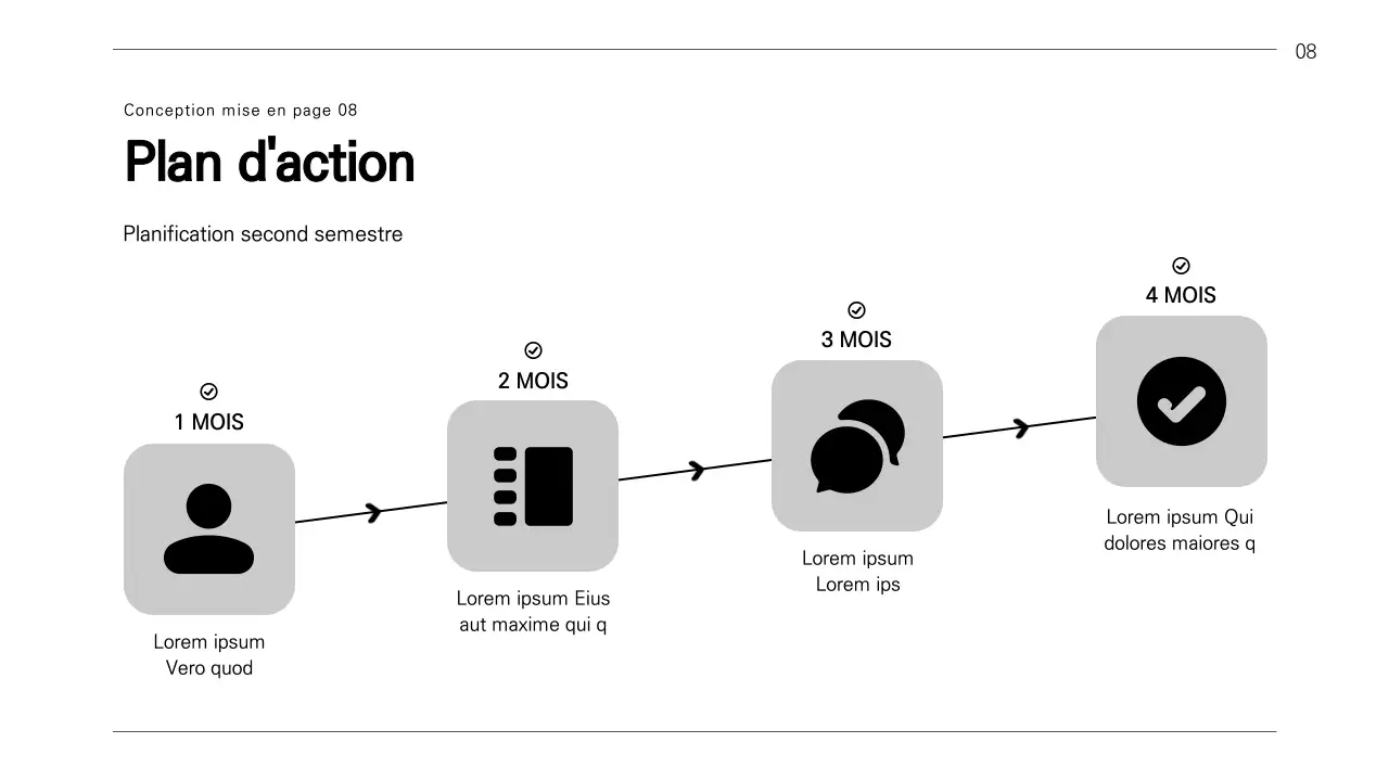 Un rapport d'activité simple en noir et blanc