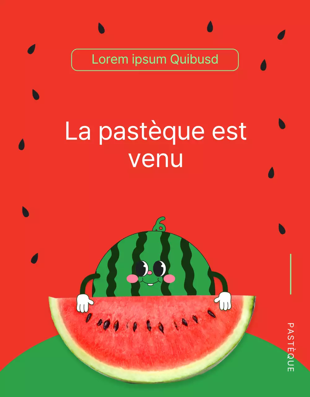 Promouvoir un centre commercial vendant des pastèques tropicales rouges et vertes