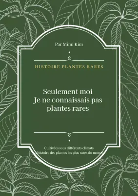 Livre de plantes rares avec motif de feuilles vertes