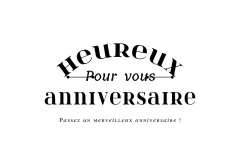 Enveloppe de carte postale d'anniversaire avec texte noir et illustration au trait