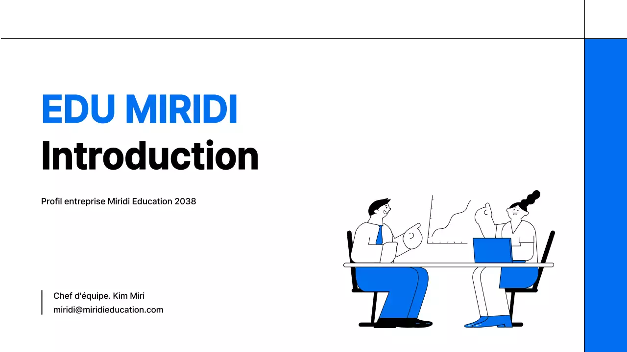 Un simple prospectus d'entreprise d'éducation blanc et bleu