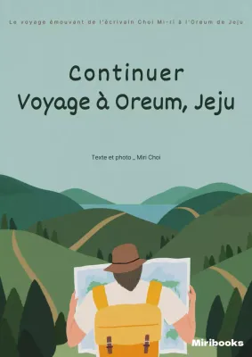 Un voyage vert menthe, peint à la main, à l'Oreum de Jeju