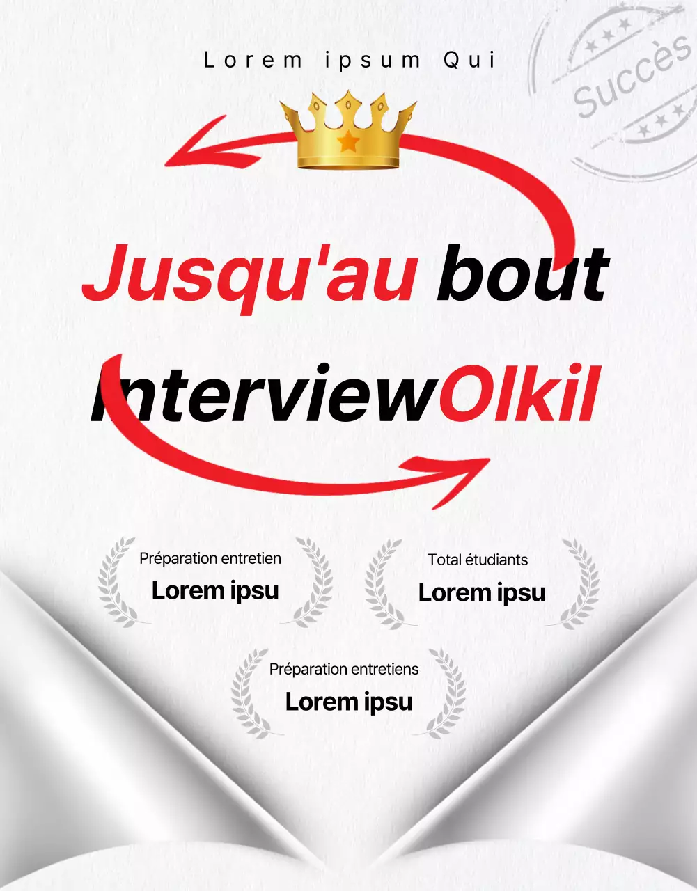 Une description simple, en rouge et noir, de la formation à l'entretien en ligne