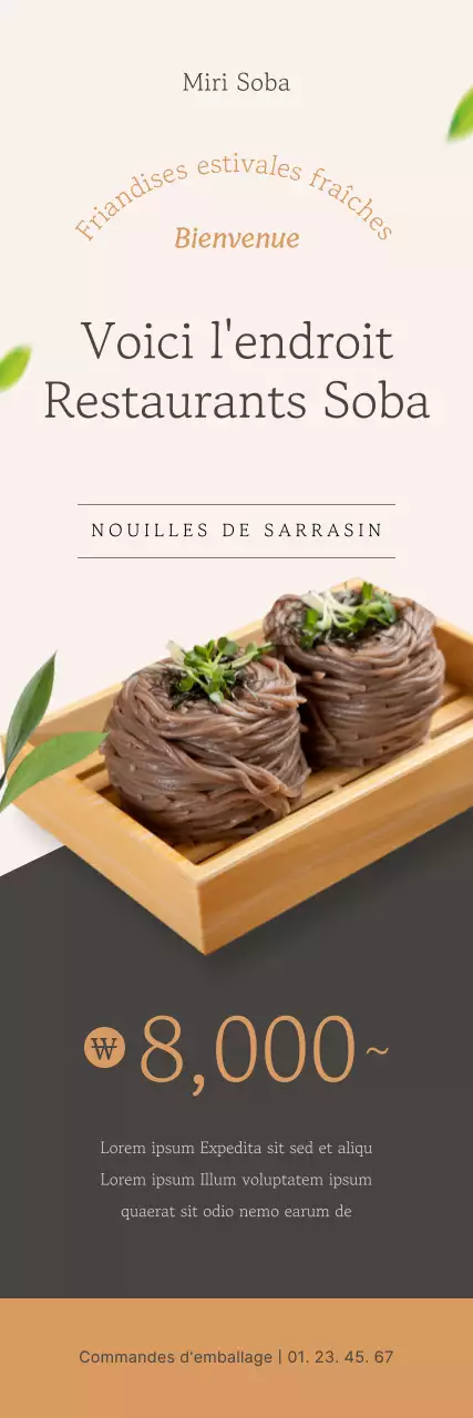 Beige et simple, c'est l'endroit idéal pour manger des nouilles soba.
