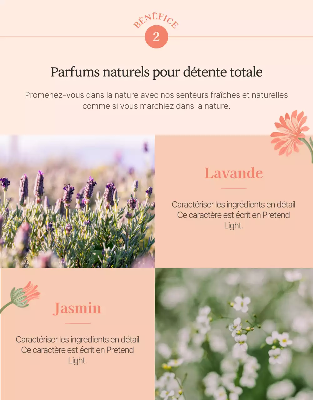 Promouvoir un gel douche avec une illustration de fleur rose