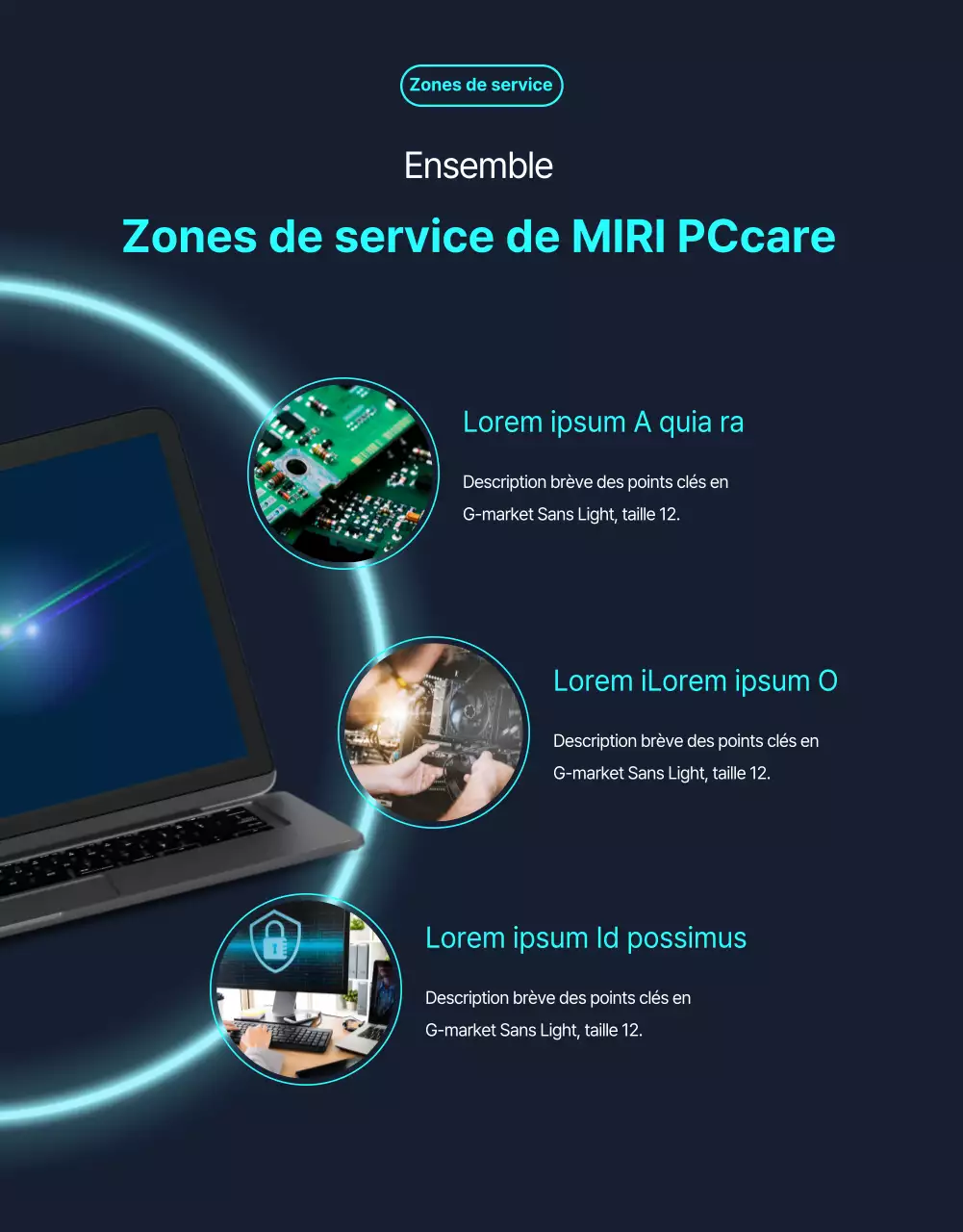 Promouvoir les services de réparation d'ordinateurs en argent et en noir