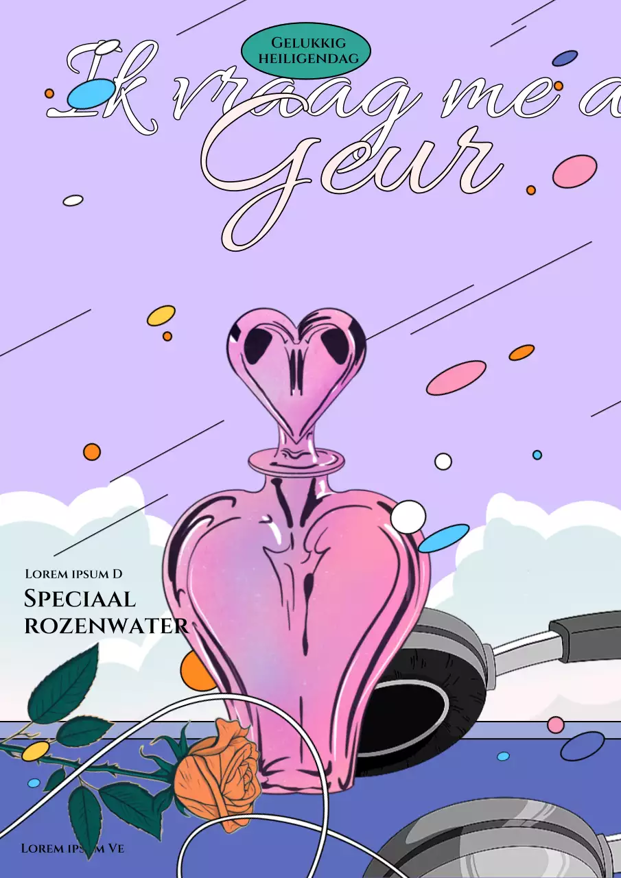 Paarse kleurrijke city pop stijl geur voor volwassenen