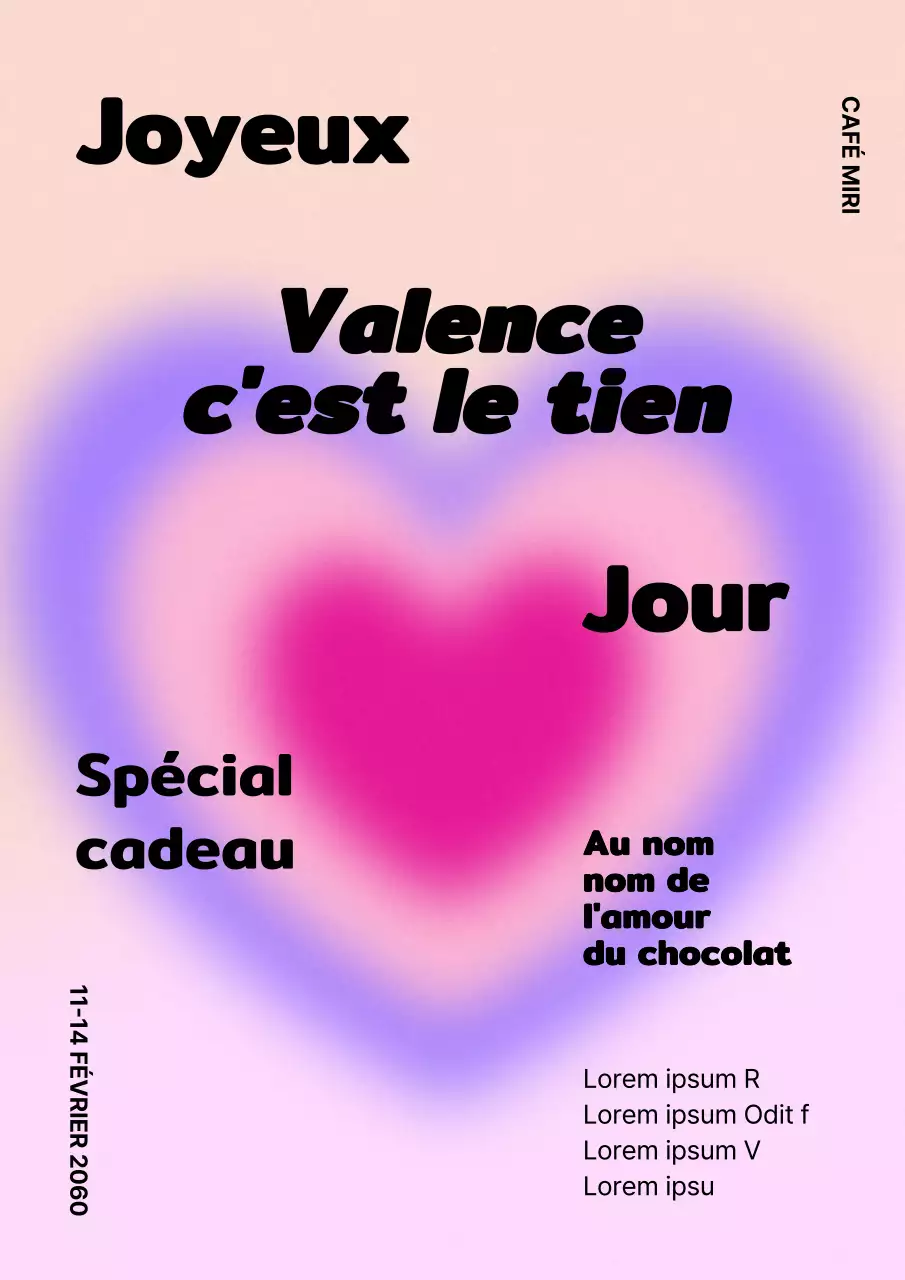 Cadeau de la Saint-Valentin sur fond dégradé de cœur