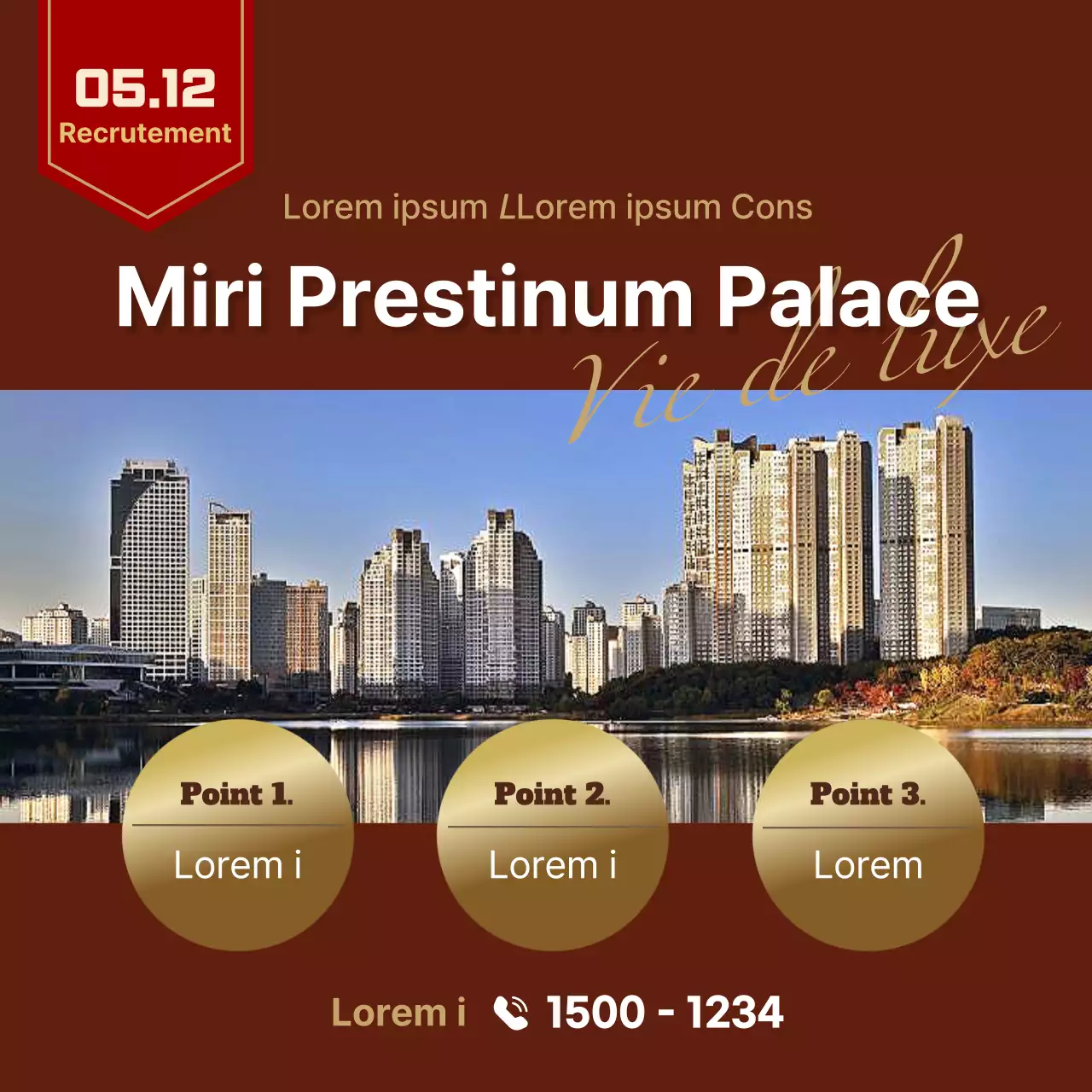 Appartement luxueux de couleur marron à vendre