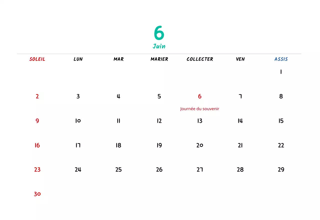 Calendrier du Nouvel An avec de jolies illustrations