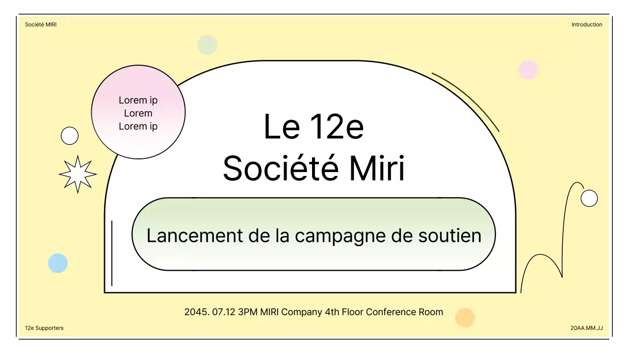 Cérémonie de lancement des supporters avec des formes pastel de cadres solaires