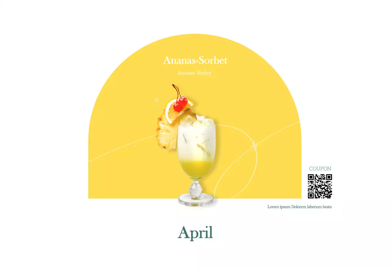 Cafe-Kalender mit Empfehlungen für das Getränk des Monats