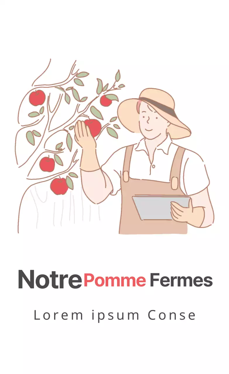 Etiquette de ferme illustrée en blanc