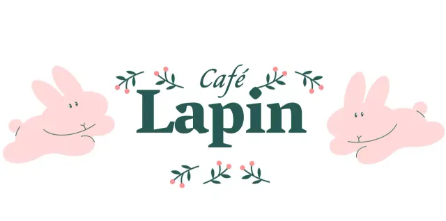 Articles de café d'inspiration vintage avec de jolies illustrations de lapins et des plantes à baies roses et vertes.