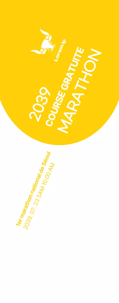 Style simple en jaune et blanc pour l'information et la promotion du marathon