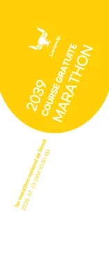 Style simple en jaune et blanc pour l'information et la promotion du marathon