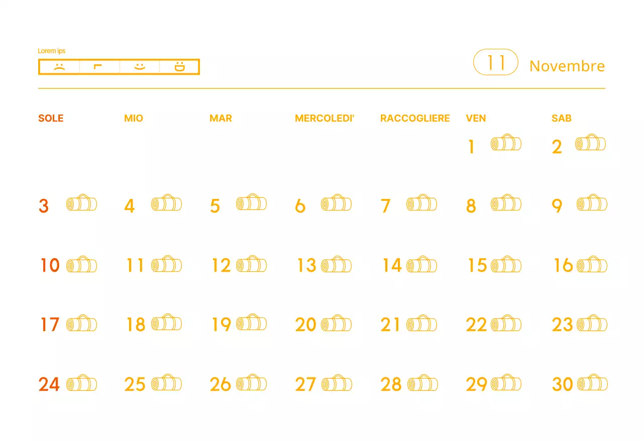 Calendari arancioni da regalare per promuovere il vostro studio di yoga