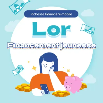 Financement mobile de la jeunesse avec surlignage bleu du texte