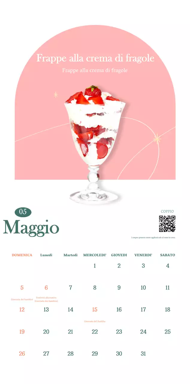 Calendario dei bar con i consigli per le bevande del mese