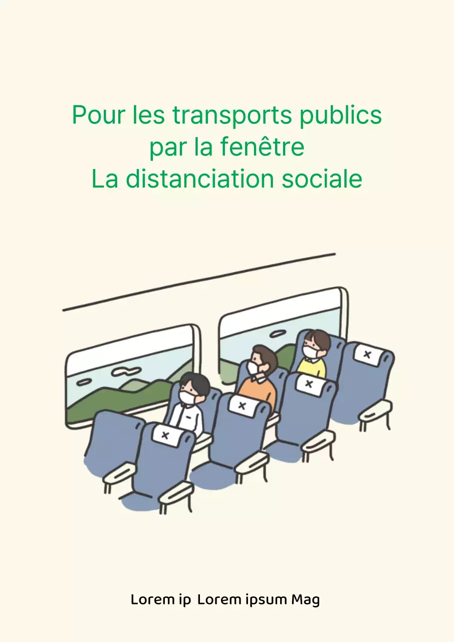 Beige propre transport public distanciation sociale