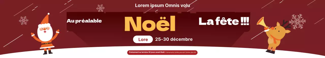 Illustration rouge Événement de Noël mignon