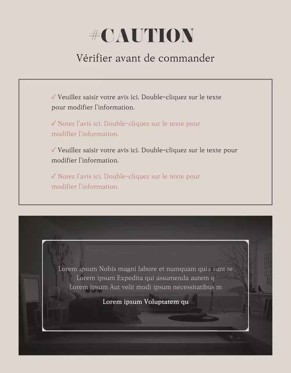 Meubles modernes dans des tons bruns chauds détails de l'événement