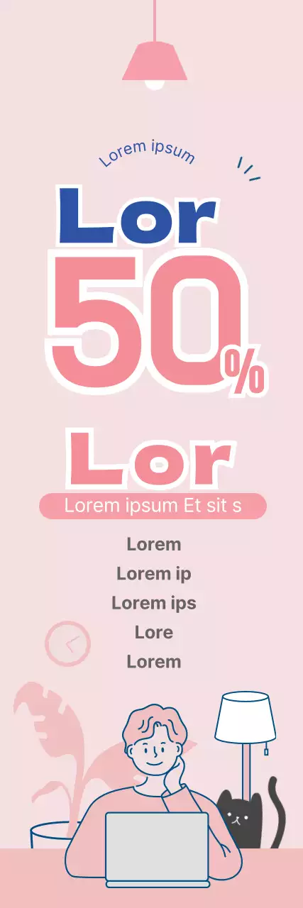 Bannière de vente en ziplock rose