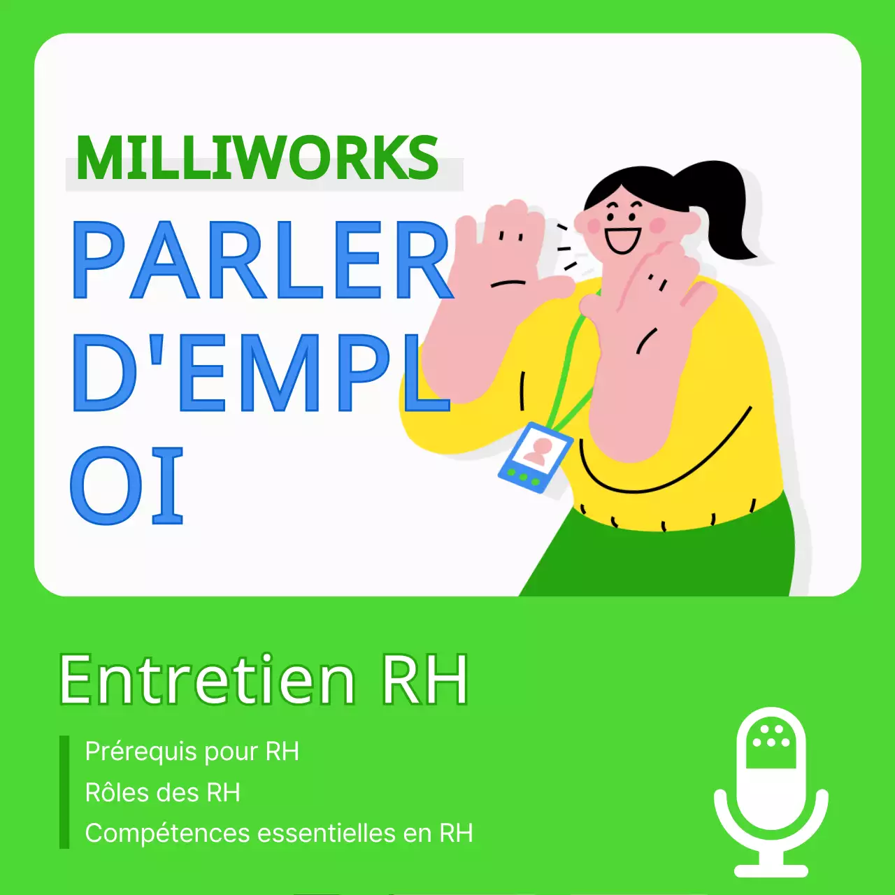 Postes d'entretien d'embauche kitsch en chartreuse et bleu