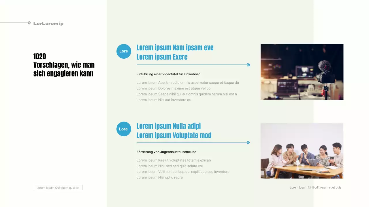 Ein einfacher, hellblau-gelber Vorschlag für eine partizipative Gemeindeordnung