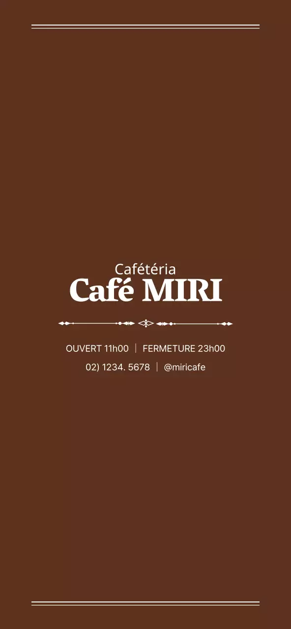 Style épuré en brun et blanc pour les menus et les promotions des cafés