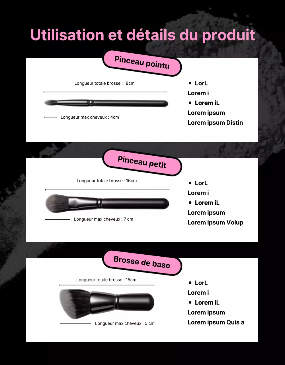 Promouvoir des brosses kitsch sur un fond rose