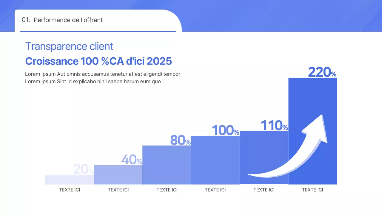 Proposition d'offre simple en dégradé bleu