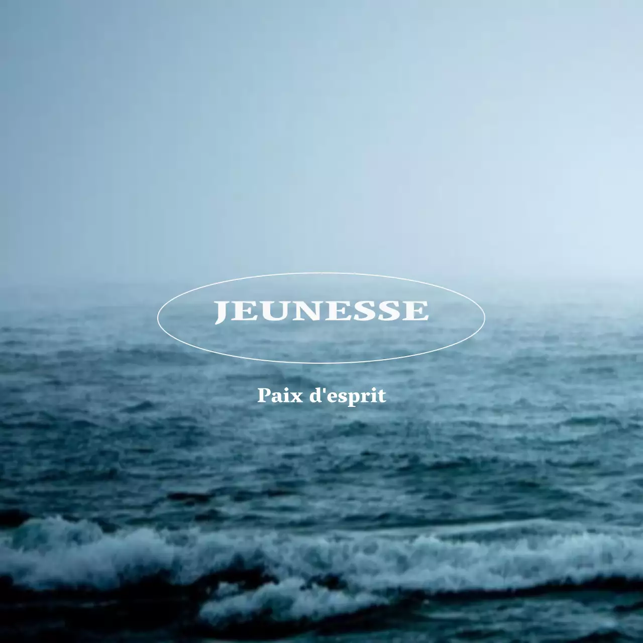 Marchandises comportant des photos d'océans bleus, calmes et sereins et des mots sentimentaux en anglais