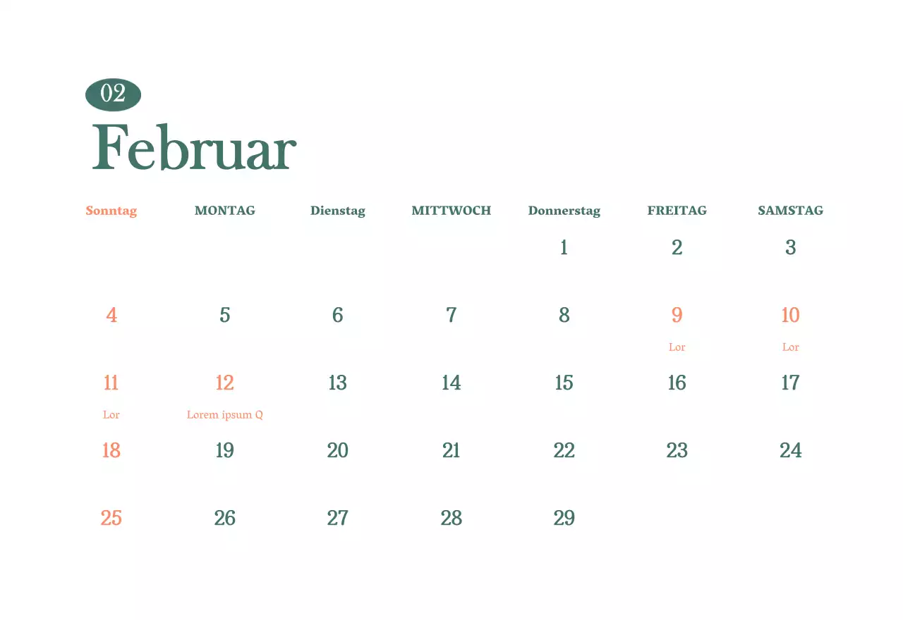 Cafe-Kalender mit Empfehlungen für das Getränk des Monats