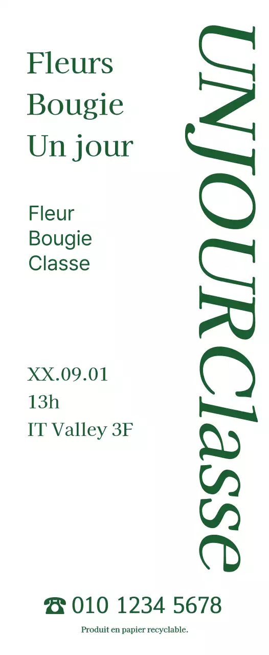 A propos du cours d'une journée : une bougie simple, sentimentale, de style sculpture en vert.