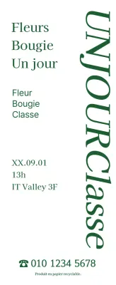 A propos du cours d'une journée : une bougie simple, sentimentale, de style sculpture en vert.