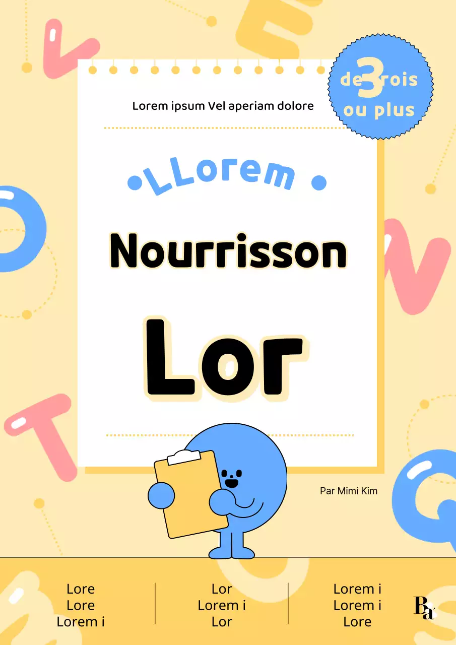 Couverture de livre en anglais pour tout-petits en jaune et bleu clair