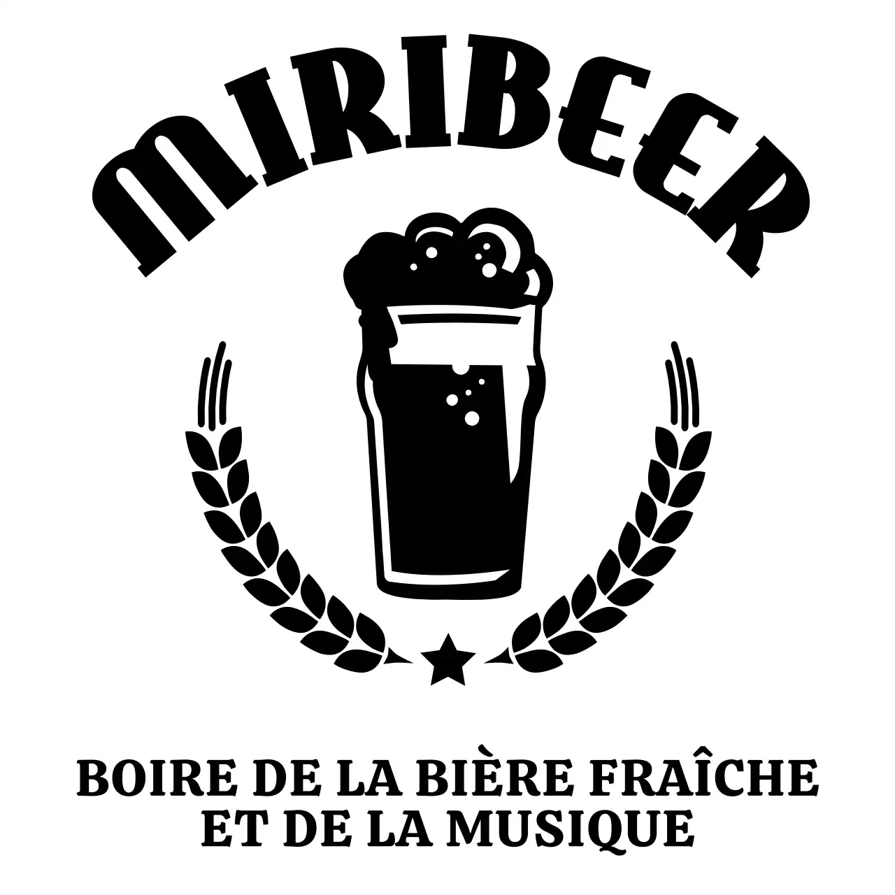 Concept de brasserie avec un logo simple illustré en noir