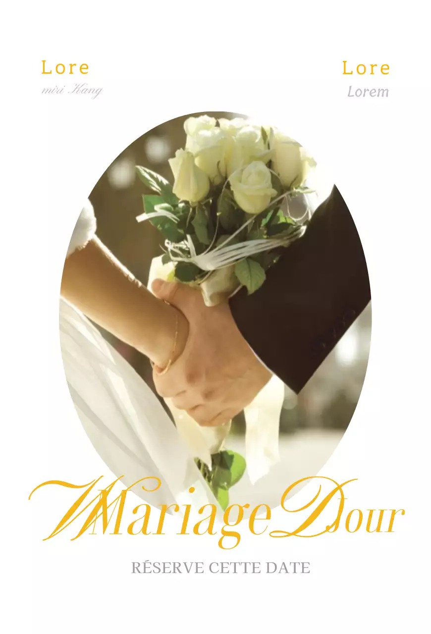 Faire-part de mariage avec un concept de courbe douce