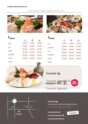 Annonces de menus avec photos de plats bruns