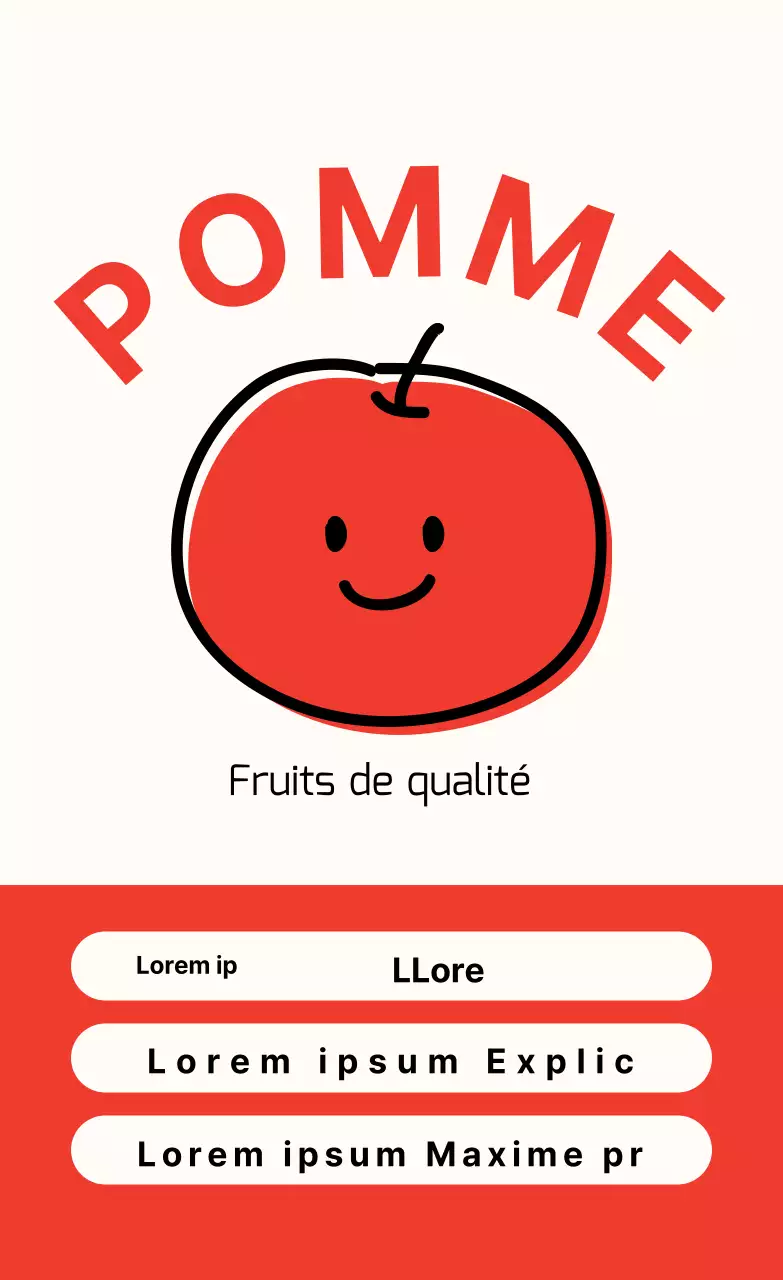 Autocollant vertical "pomme mignonne