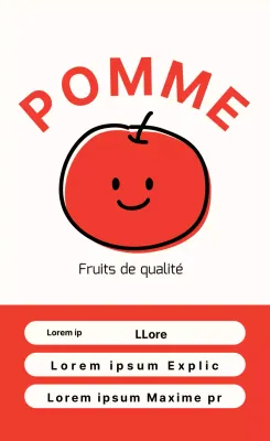 Autocollant vertical "pomme mignonne
